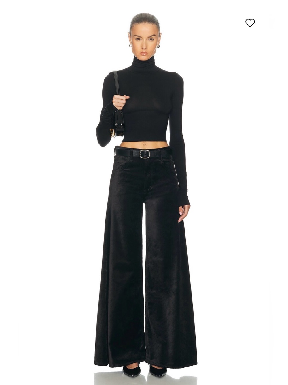 NWT Citizens of Humanity Black Velvet Amari Ultra Flare Jeans